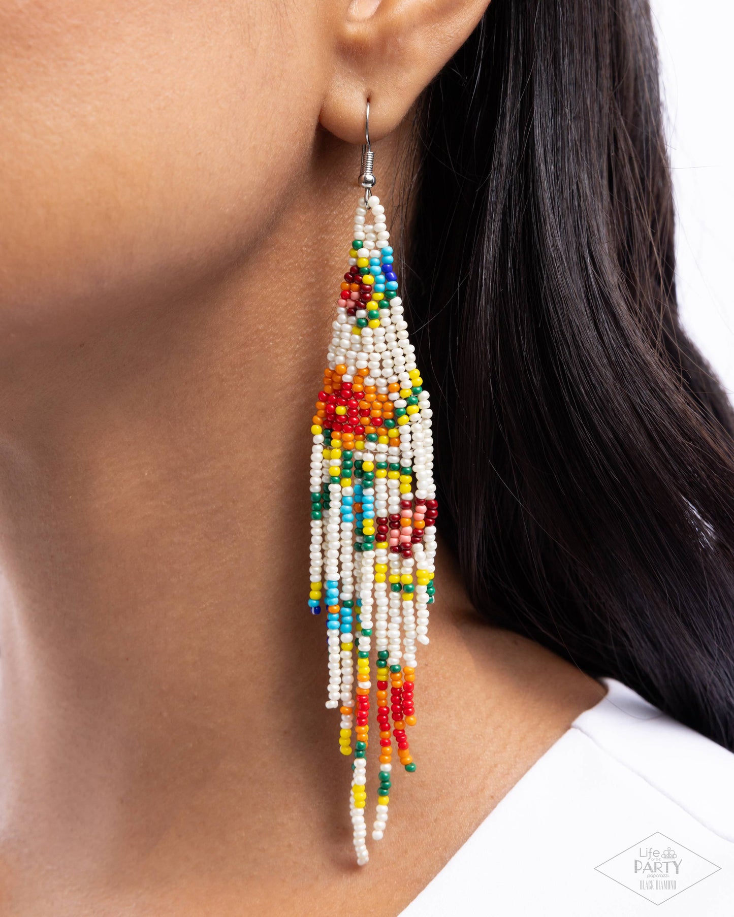 Paparazzi Accessories: Beaded Gardens - White Seed Bead Earring