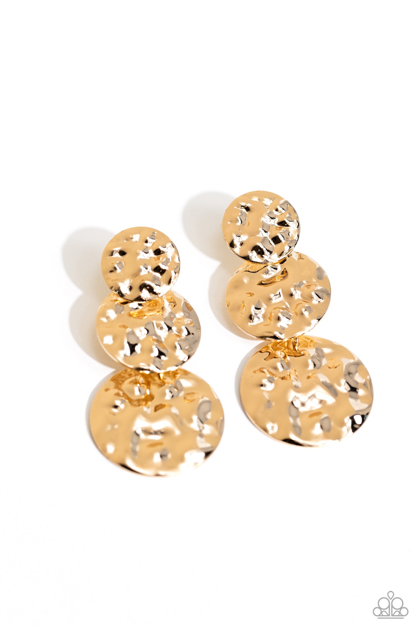 Paparazzi Accessories: Triple Threat Texture - Gold Earring