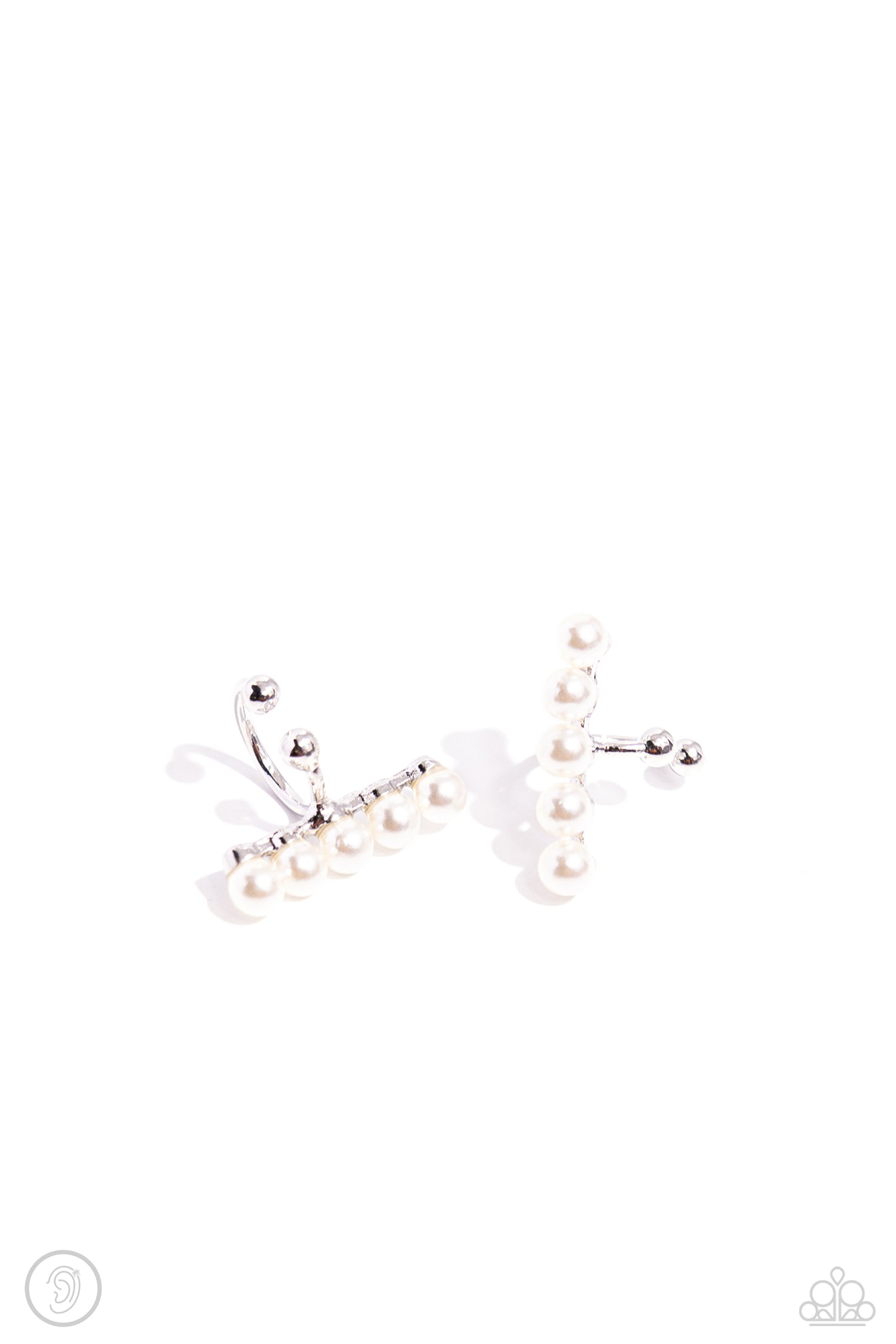 Paparazzi Accessories: CUFF Love - White Cuff Earring