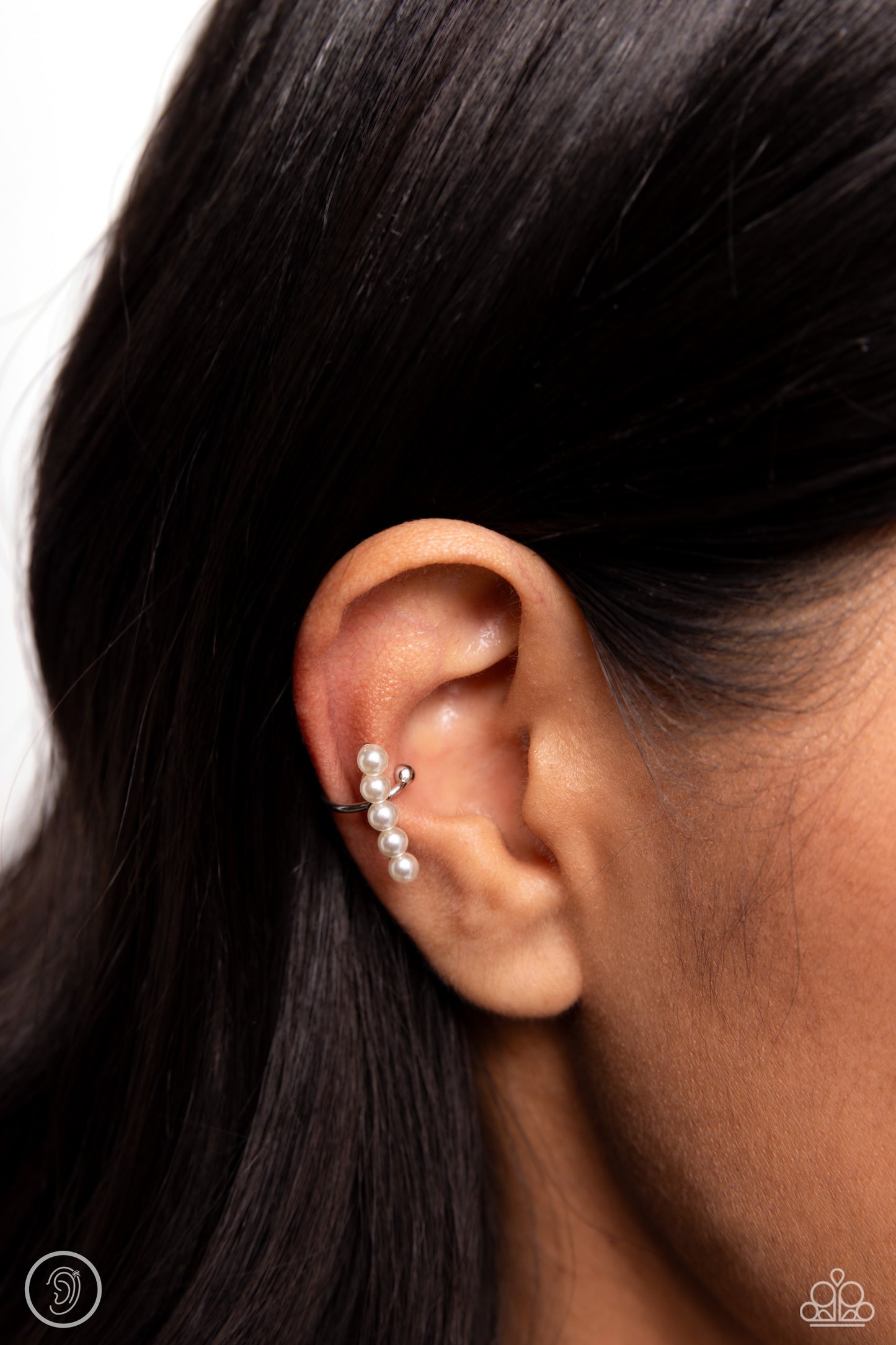 Paparazzi Accessories: CUFF Love - White Cuff Earring