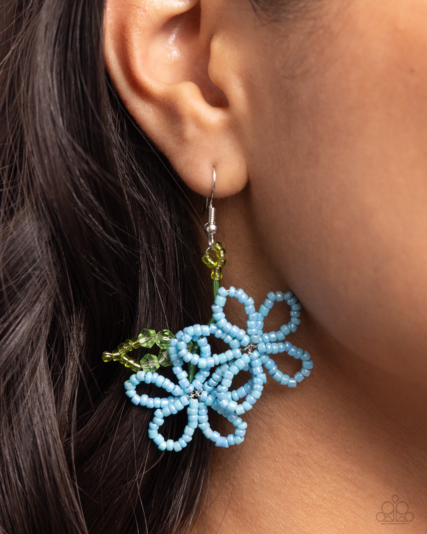 Paparazzi Accessories: Beaded Blooms - Blue Earring
