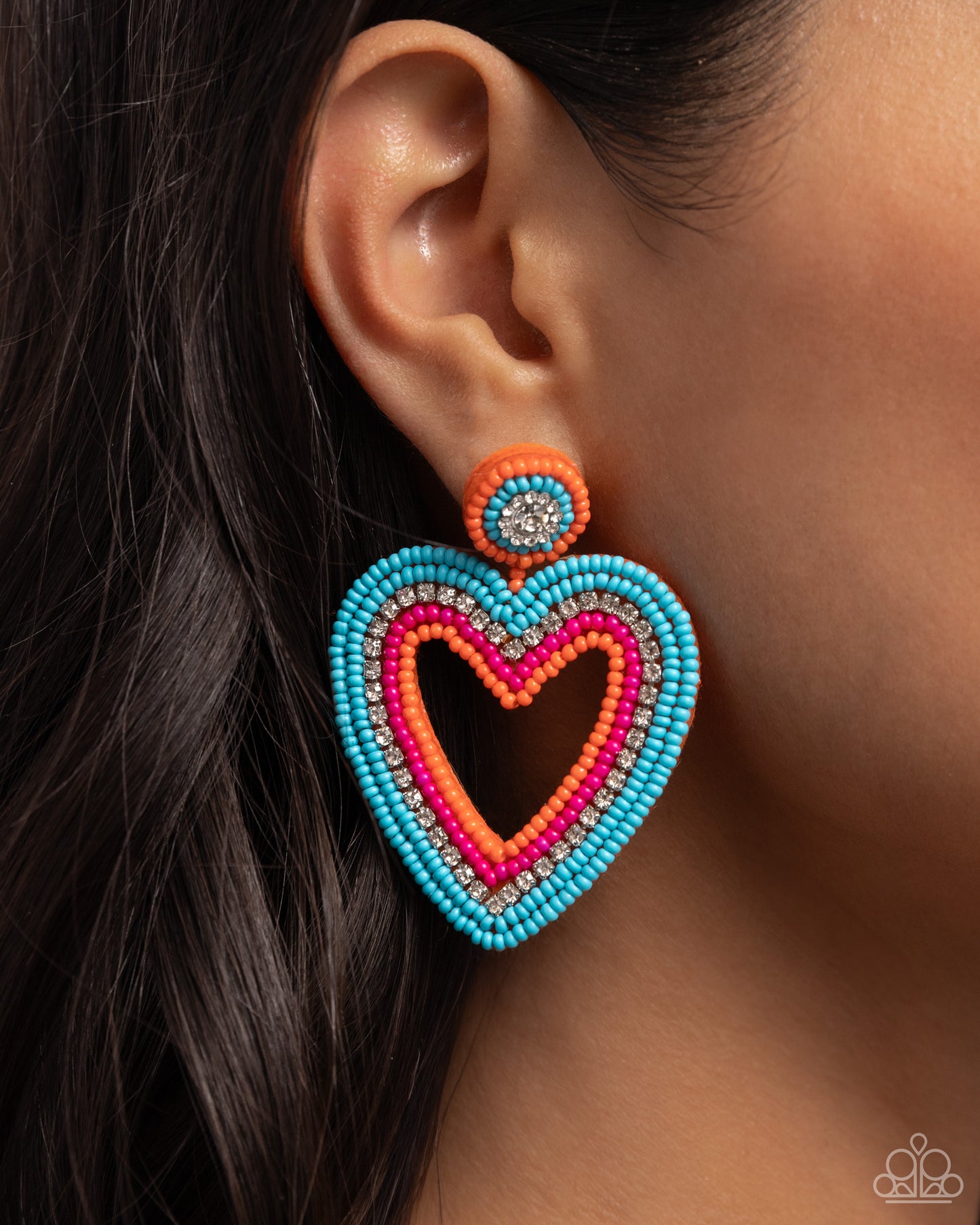 Paparazzi Accessories: Headfirst Heart - Orange Earring