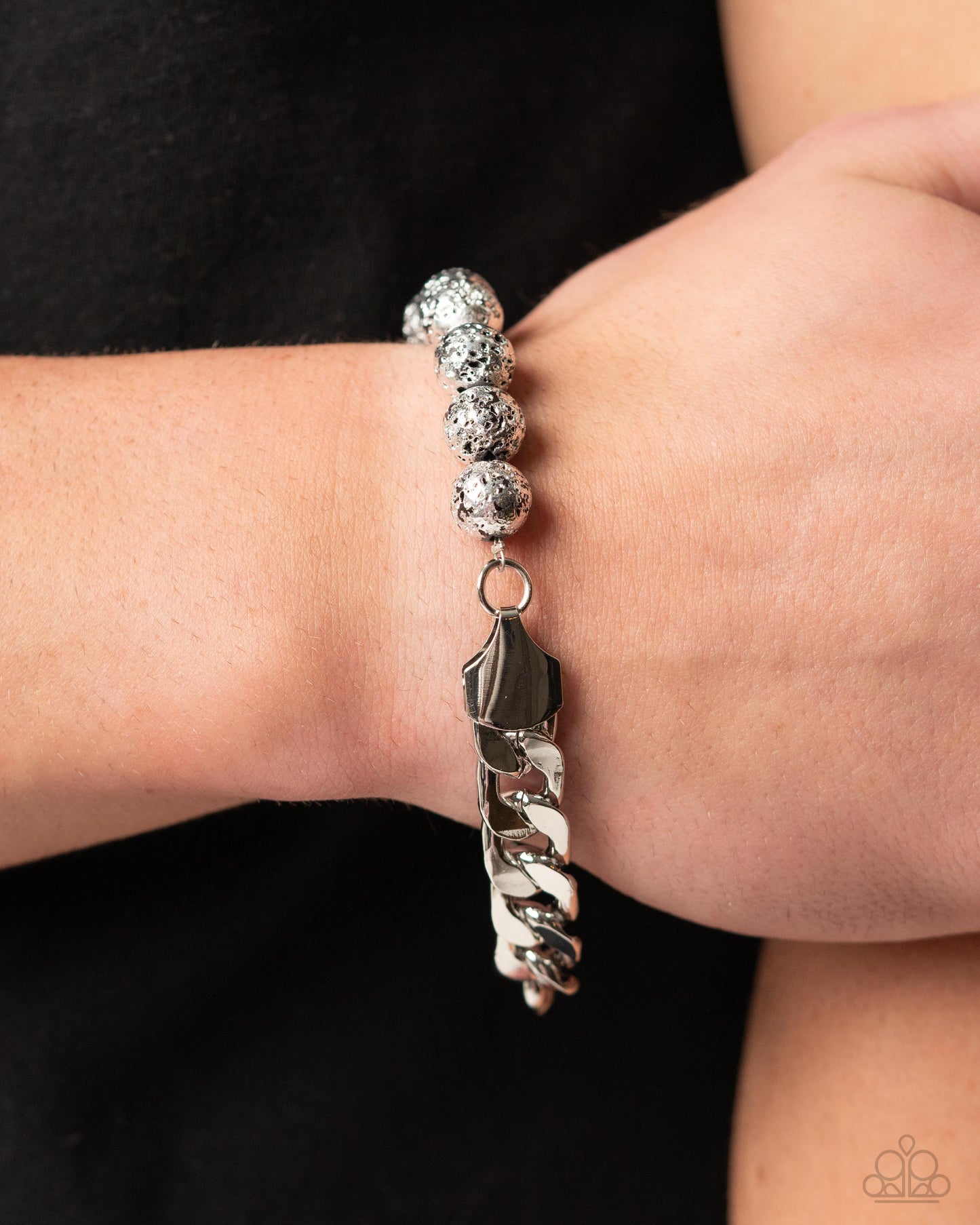 Paparazzi Accessories: Foiled Feature - Silver Urban Bracelet