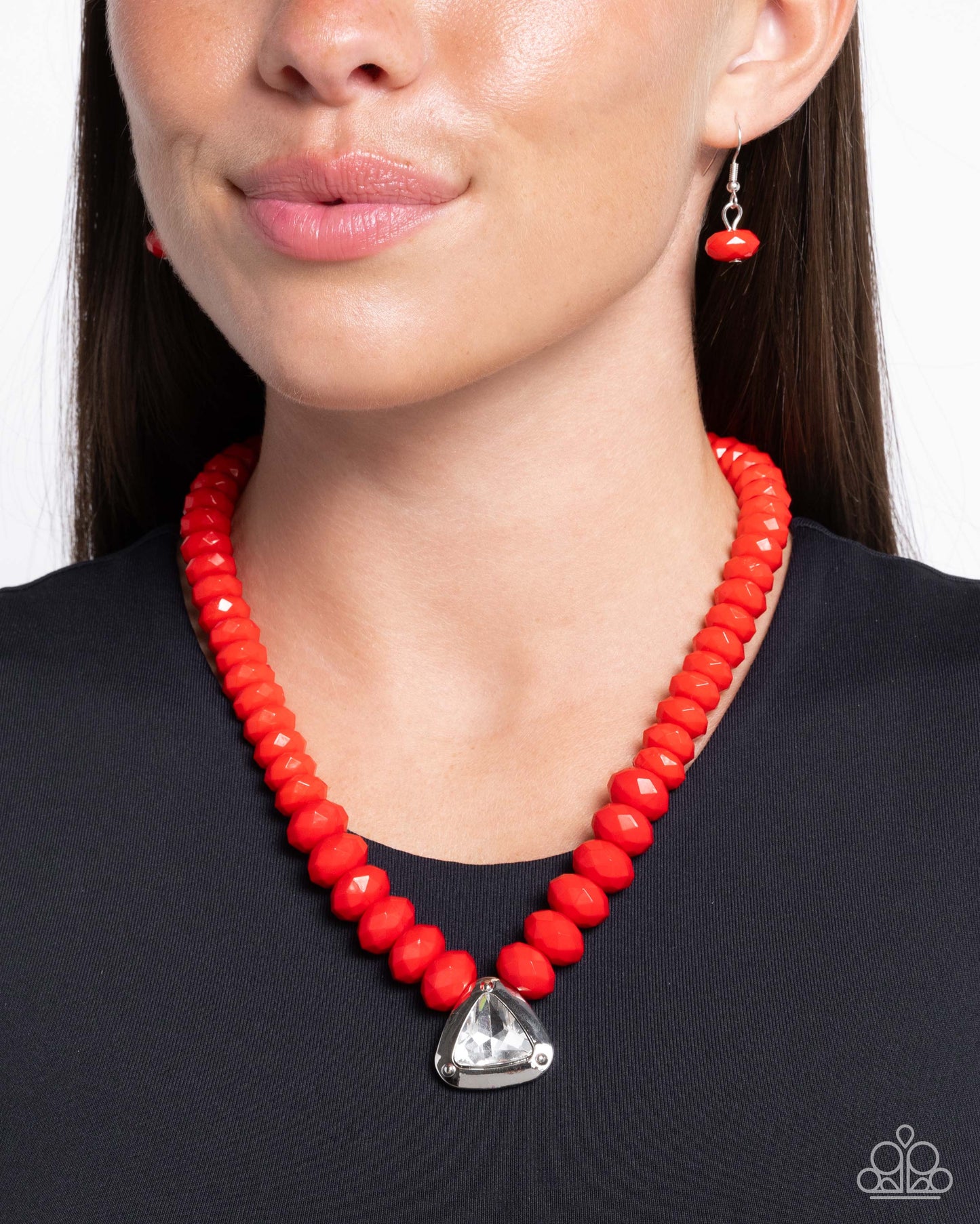 Paparazzi Accessories: Trailblazing Triangle - Red Necklace