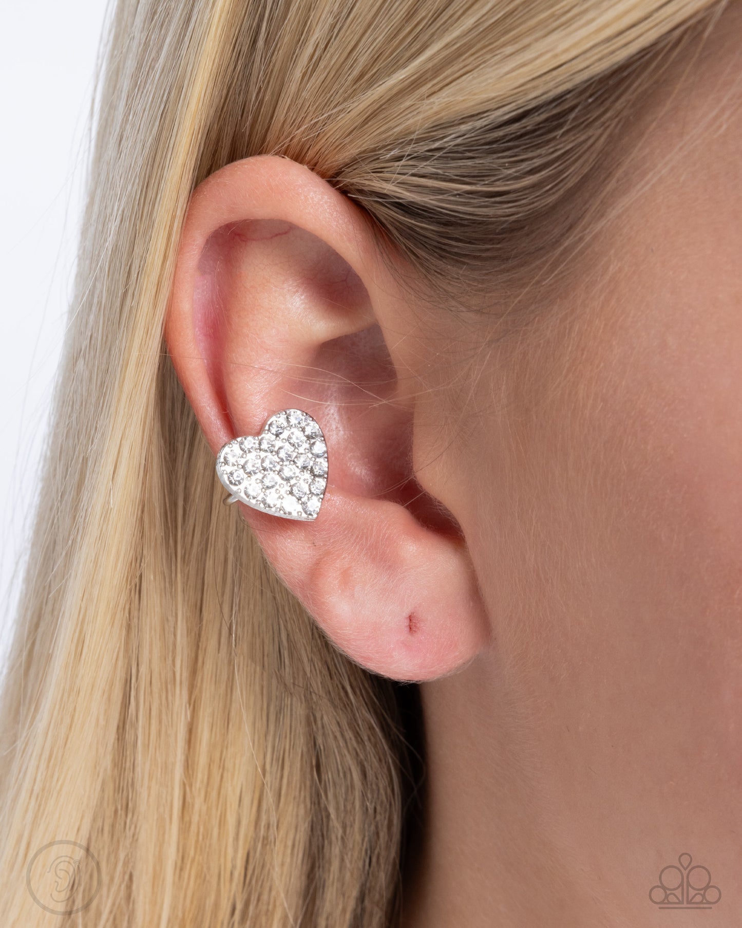Paparazzi Accessories: As Far As It GLOWS - White Ear Cuff