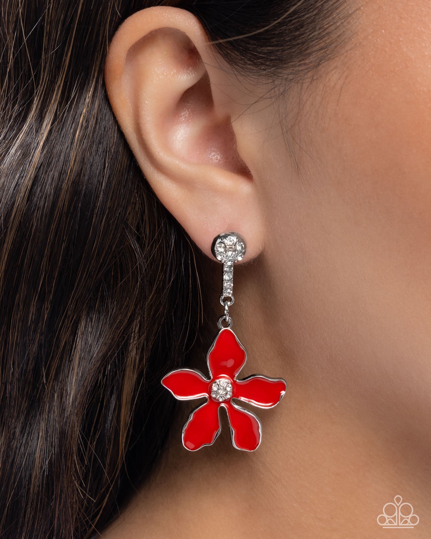 Paparazzi Accessories: Floral Fleet - Red Earring