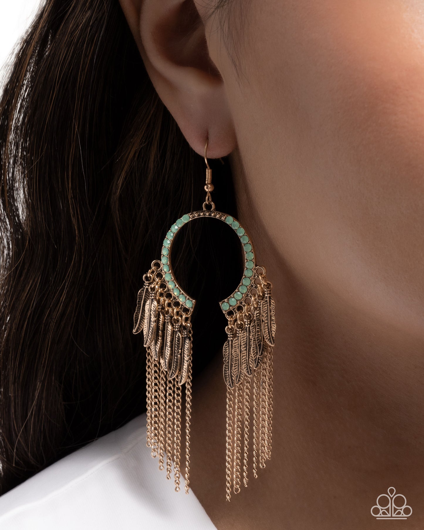 Paparazzi Accessories: Free-Spirited Fringe - Green Earring