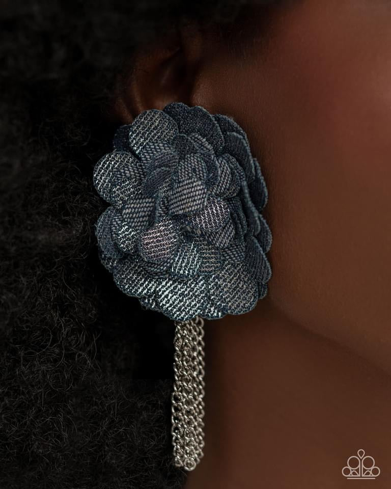 Paparazzi Accessories: Dauntless Denim Blue Post Earring