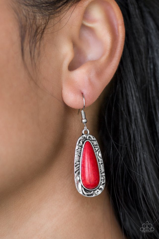 Paparazzi Accessories: Cruzin Colorado Red Earring