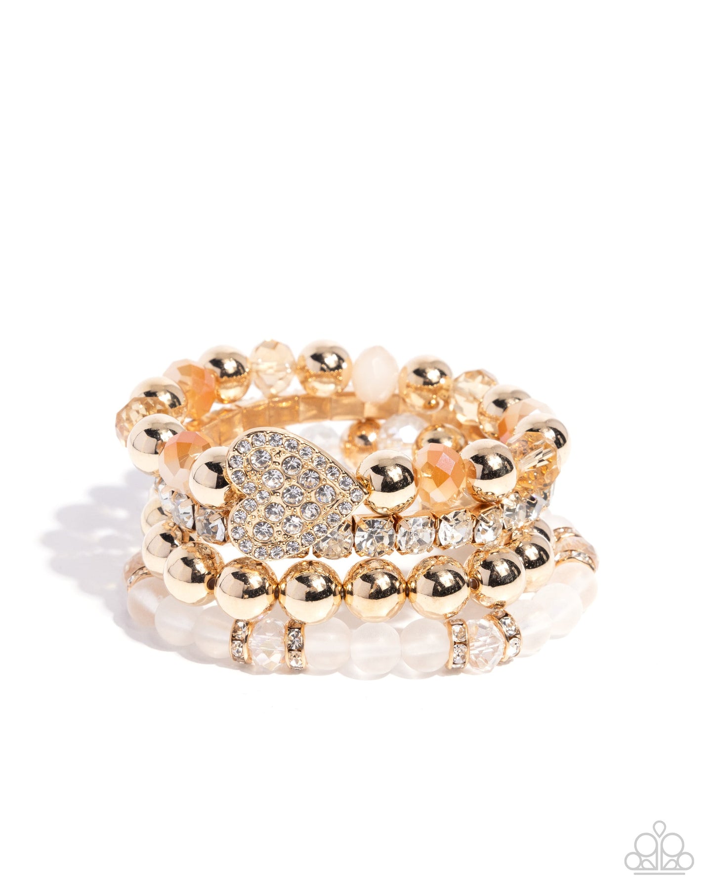 Paparazzi Accessories: Poetically Plush Gold (White) Bracelet