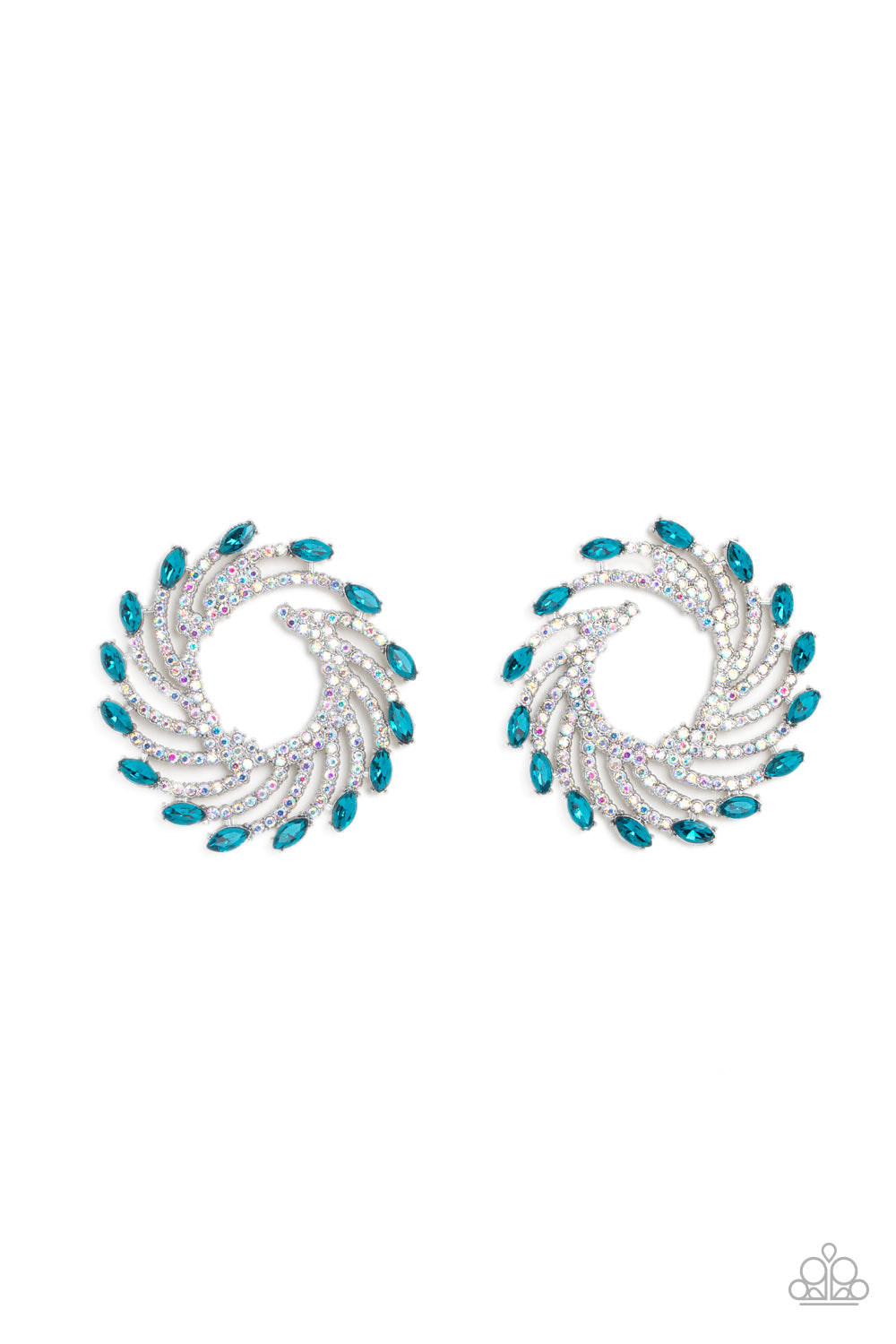 Paparazzi Accessories: Firework Fanfare Blue Post Earring