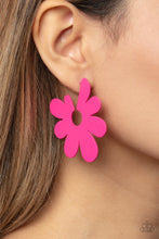 Paparazzi Accessories: Flower Power Fantasy Pink Hoop Earring