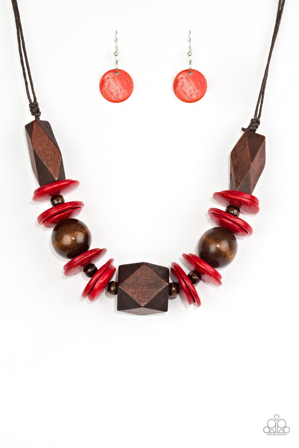 Paparazzi Accessories: Pacific Paradise - Red Wood Necklace