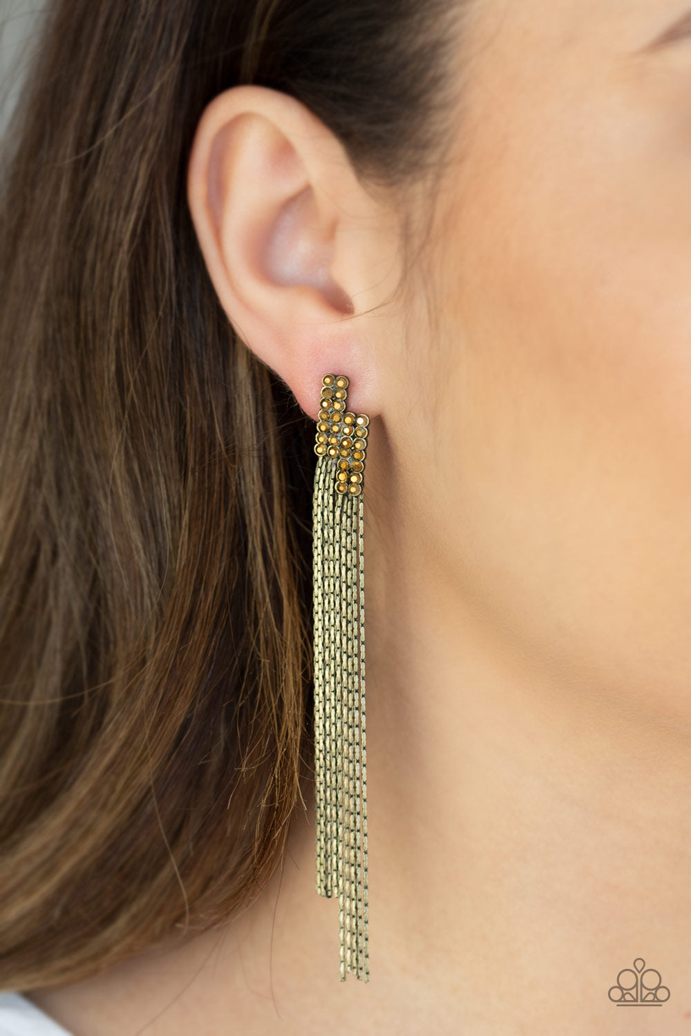 Paparazzi Accessories: Radio Waves - Brass Earring