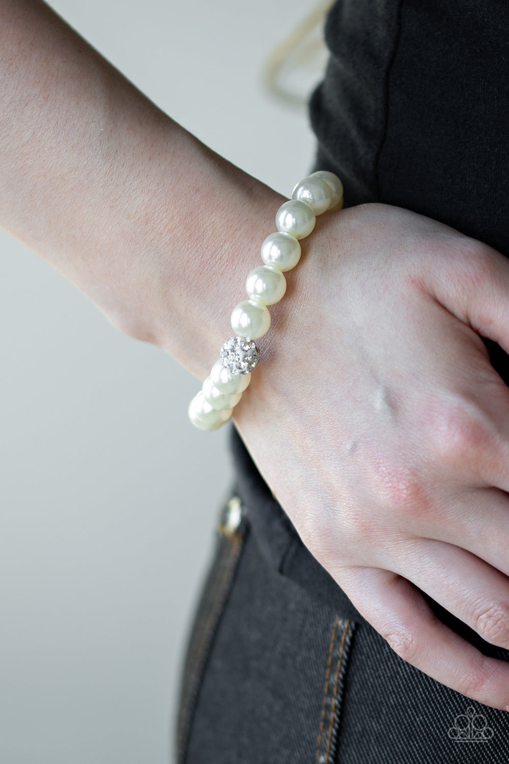 Paparazzi Accessories: POSHing Your Luck - White Bracelet