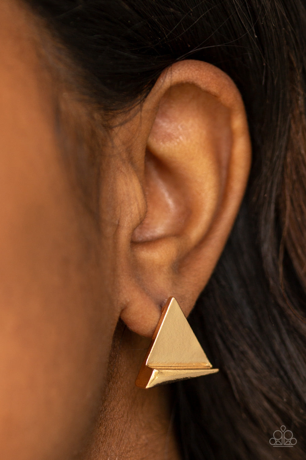 Paparazzi Accessories: Die TRI-ing - Gold Earring