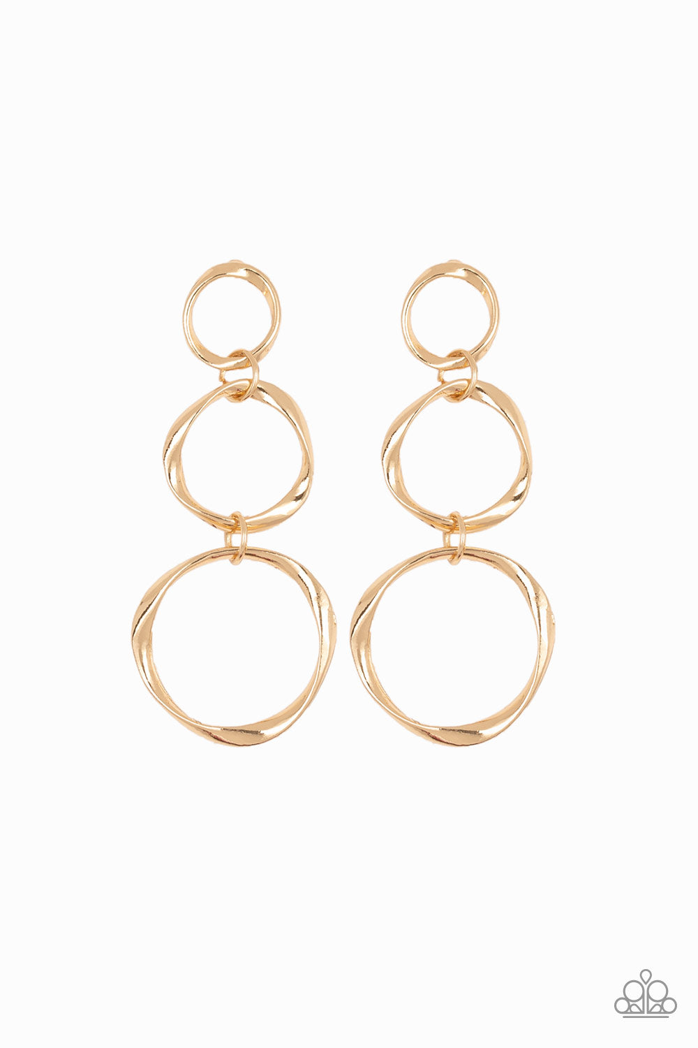 Paparazzi Accessories: Three Ring Radiance - Gold Earring