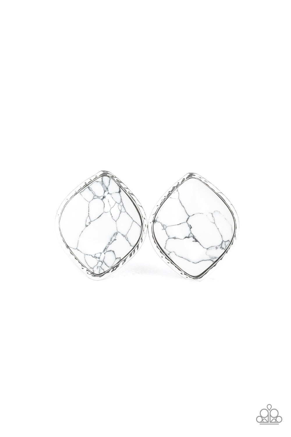 Paparazzi Accessories: Marble Marvel - White Earring