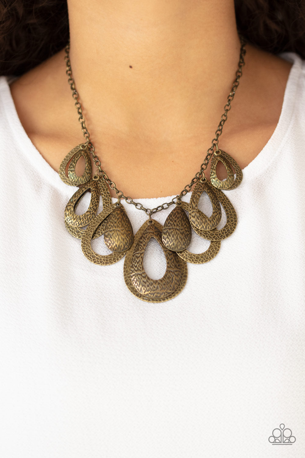 Paparazzi Accessories: Teardrop Tempest - Brass Necklace