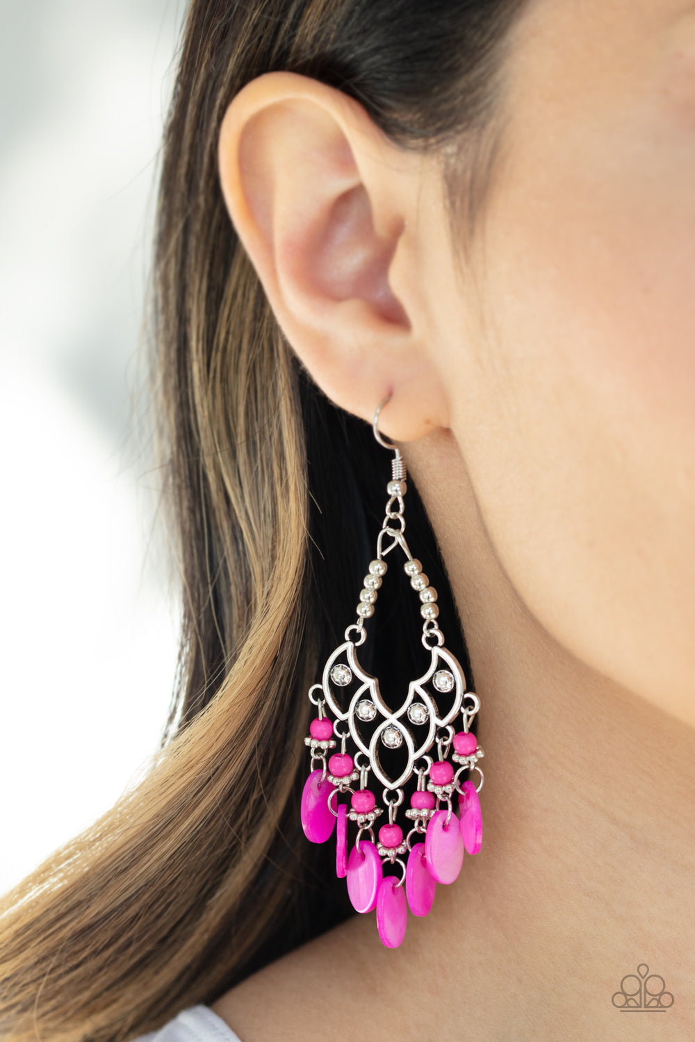 Paparazzi Accessories: Shore Bait - Pink Earring
