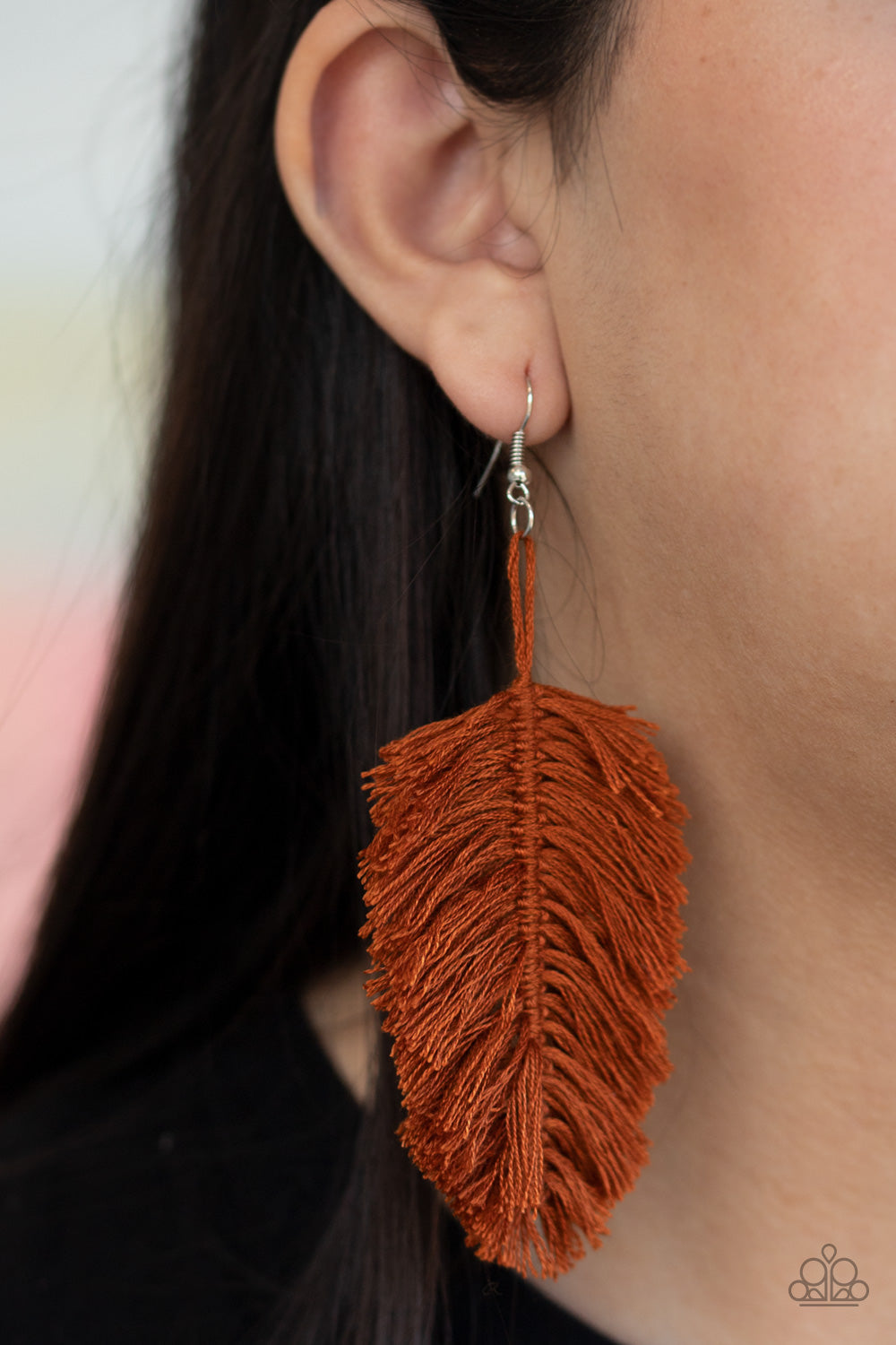 Paparazzi Accessories: Hanging by a Thread - Brown Earring
