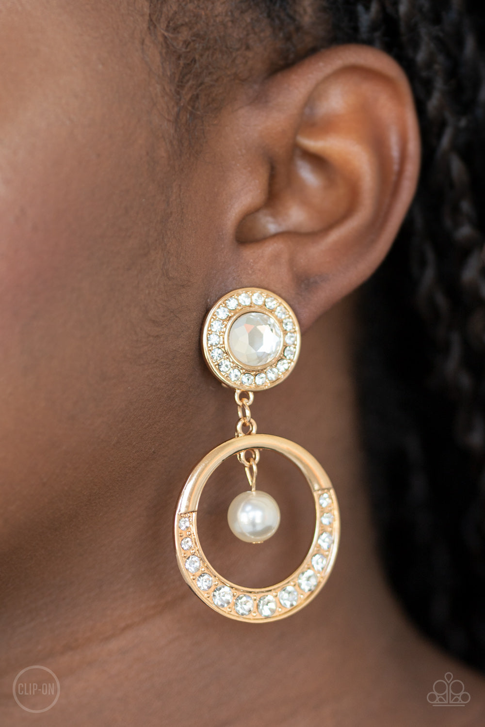 Paparazzi Accessories: Regal Revel - Gold Clip On Earring