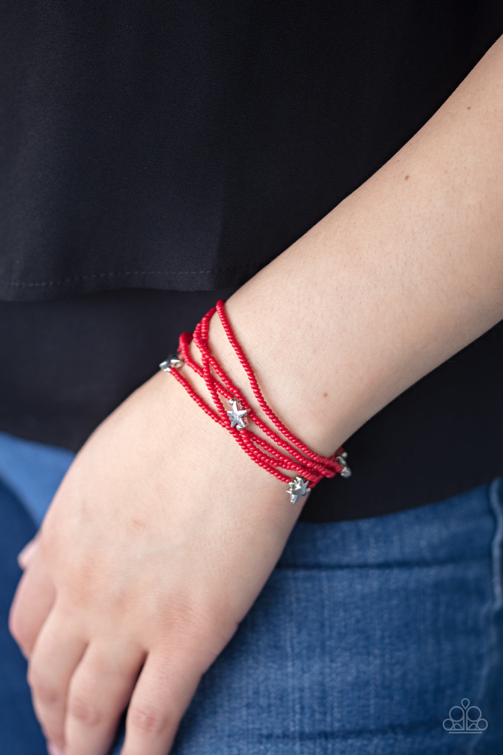 Paparazzi Accessories: Pretty Patriotic - Red Bracelet