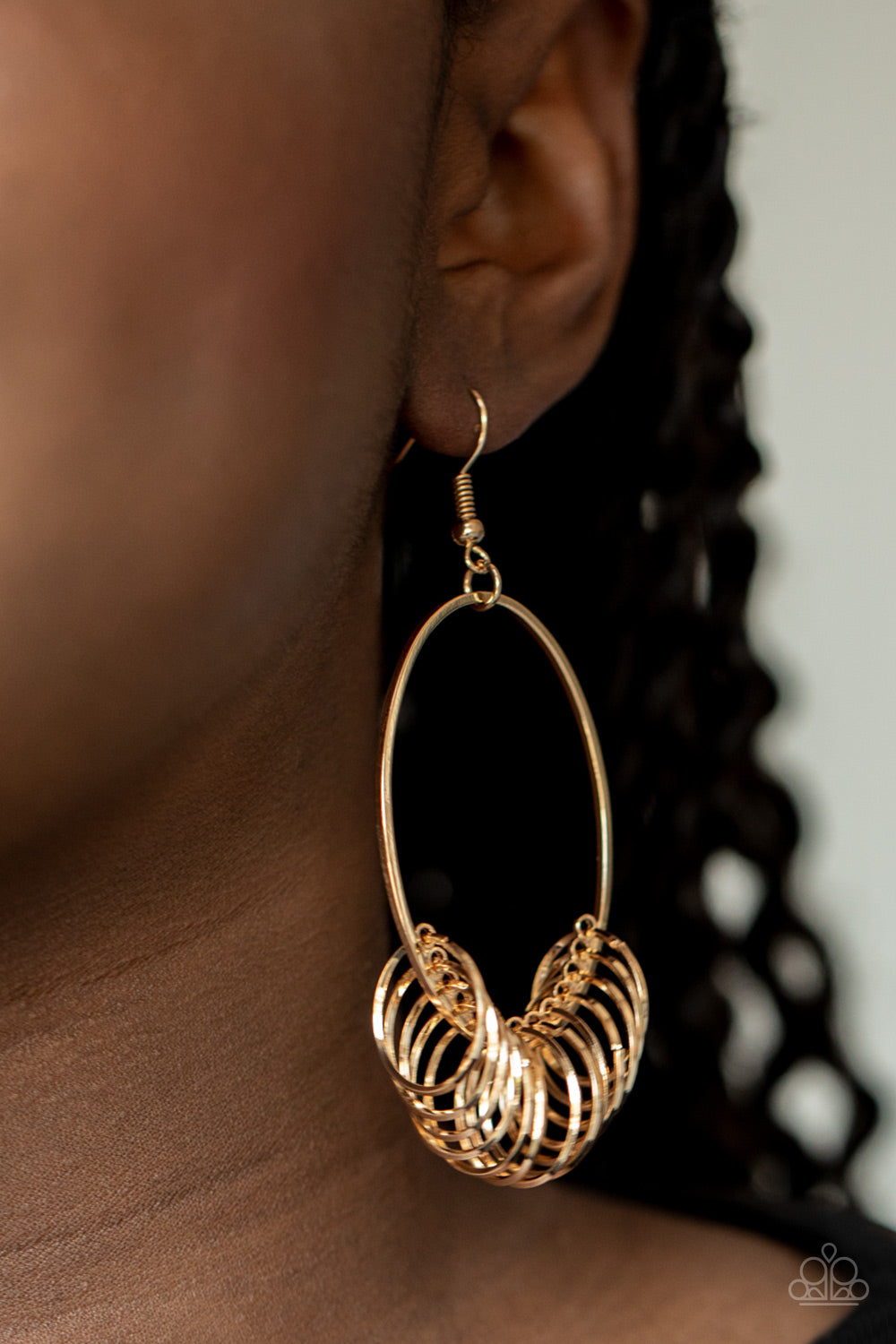 Paparazzi Accessories: Halo Effect - Gold Earring