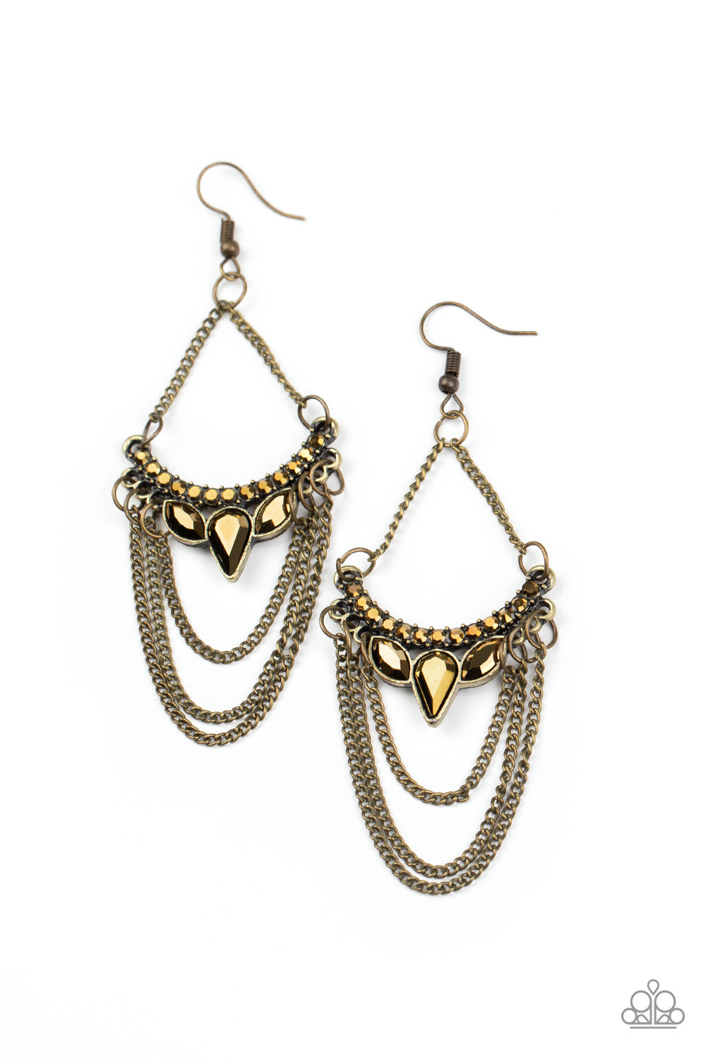 Paparazzi Accessories: Burst Into TIERS - Brass Earring