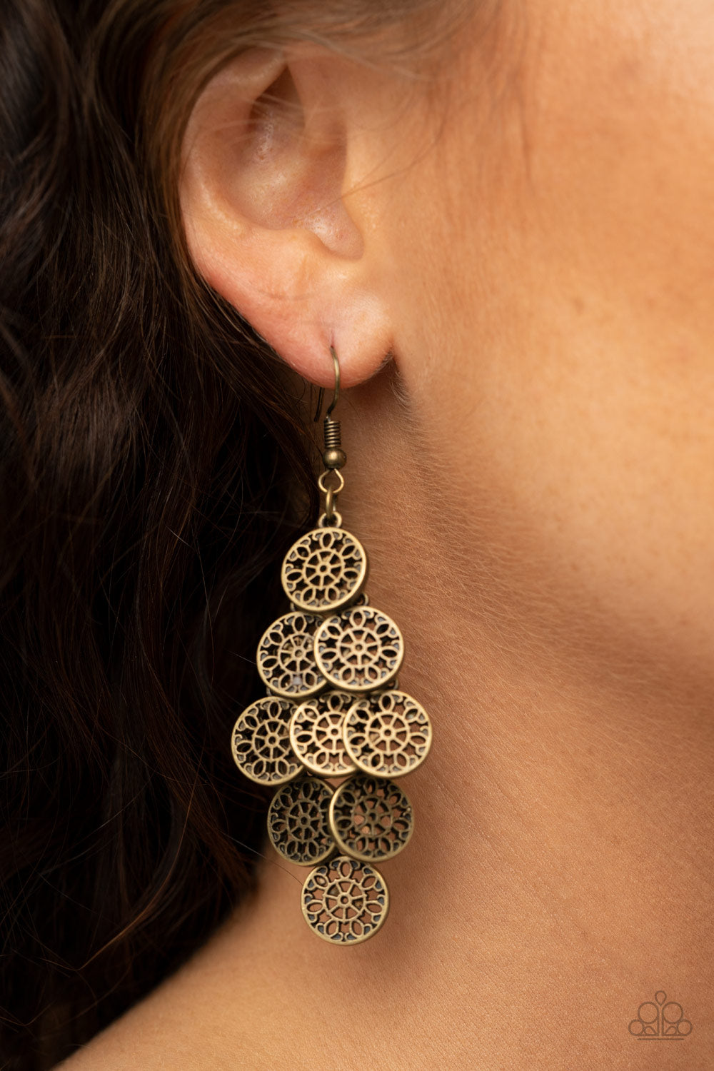 Paparazzi Accessories: Blushing Blooms - Brass Earrings