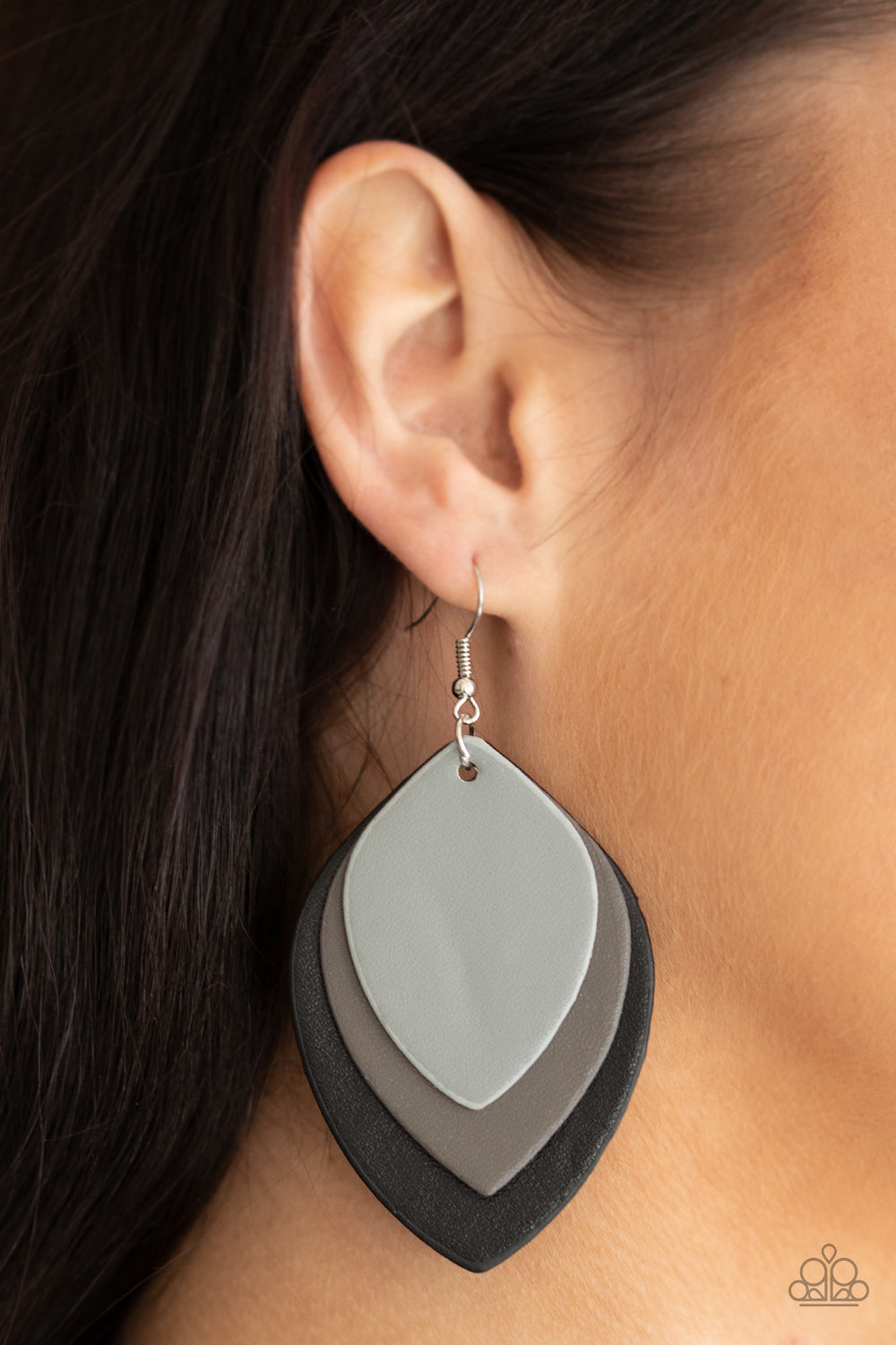 Paparazzi Accessories: Light as a LEATHER - Black Earring