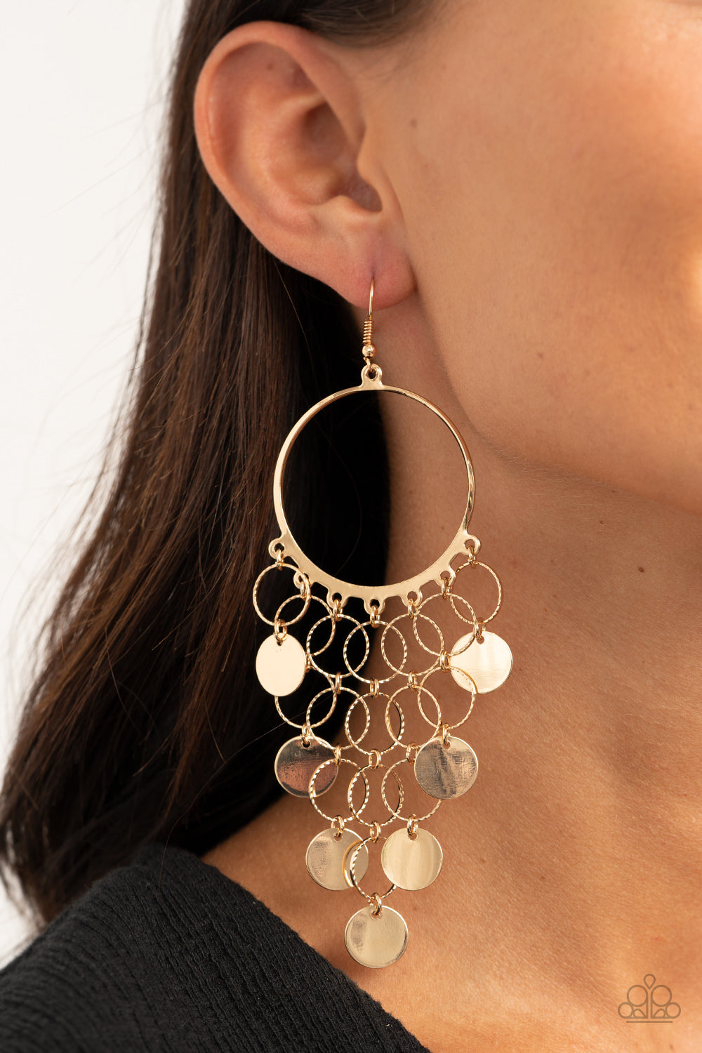 Paparazzi Accessories: Take a CHIME Out - Gold Earring