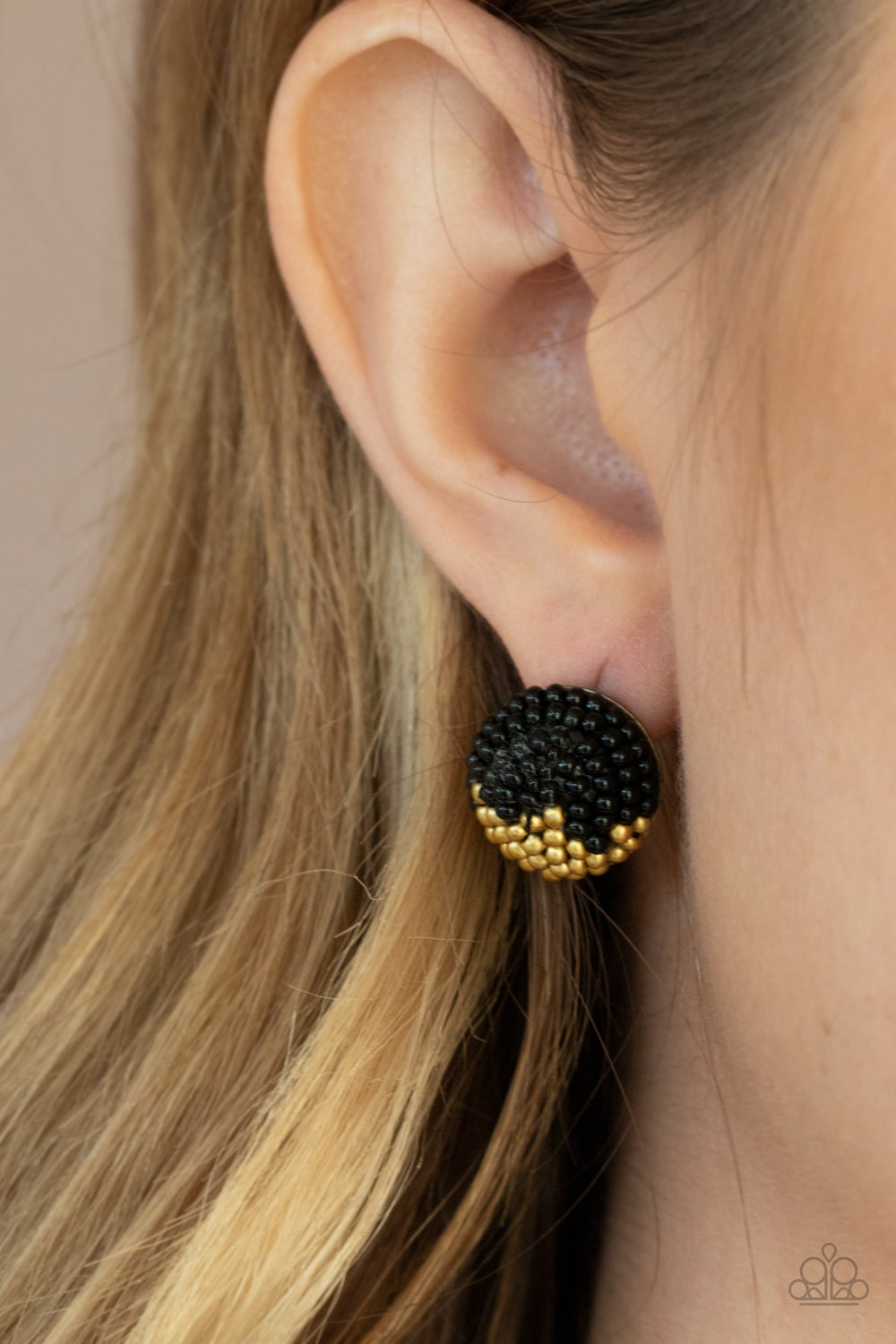 Paparazzi Accessories: As Happy As Can BEAD - Black Earring