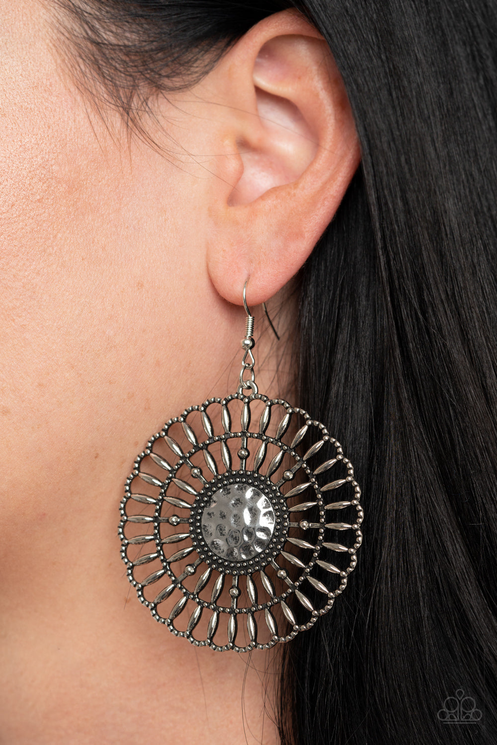 Paparazzi Accessories: Rustic Groves - Silver Earrings