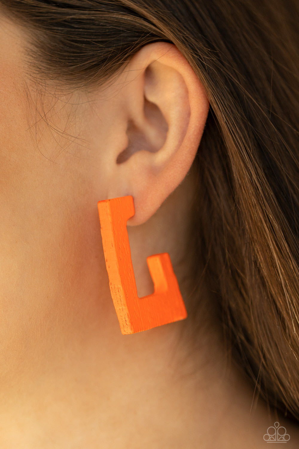 Paparazzi Accessories: The Girl Next OUTDOOR - Orange Wood Earring