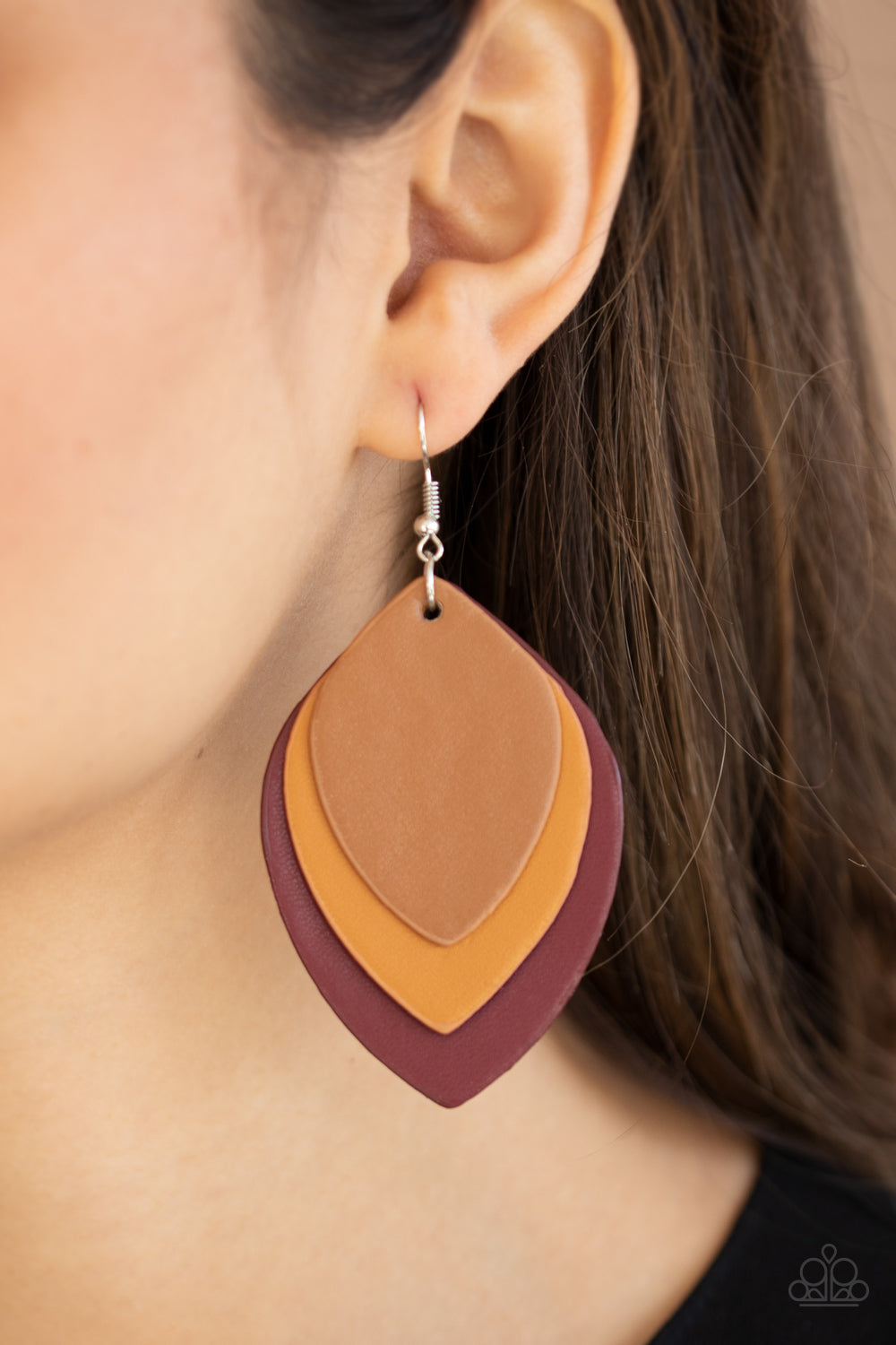 Paparazzi Accessories: Light as a LEATHER - Red Earring