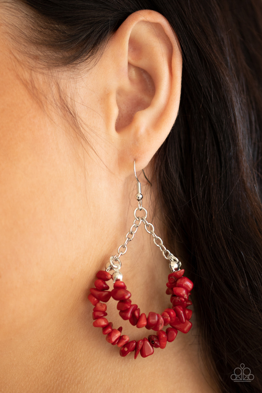 Paparazzi Accessories: Rainbow Rock Gardens - Red Earring