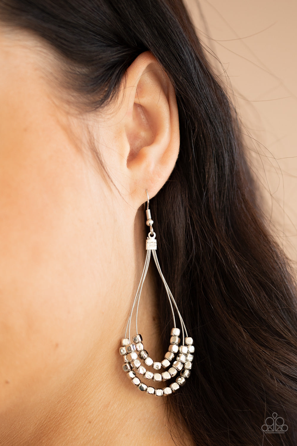 Paparazzi Accessories: Off The Blocks Shimmer - Silver Earring
