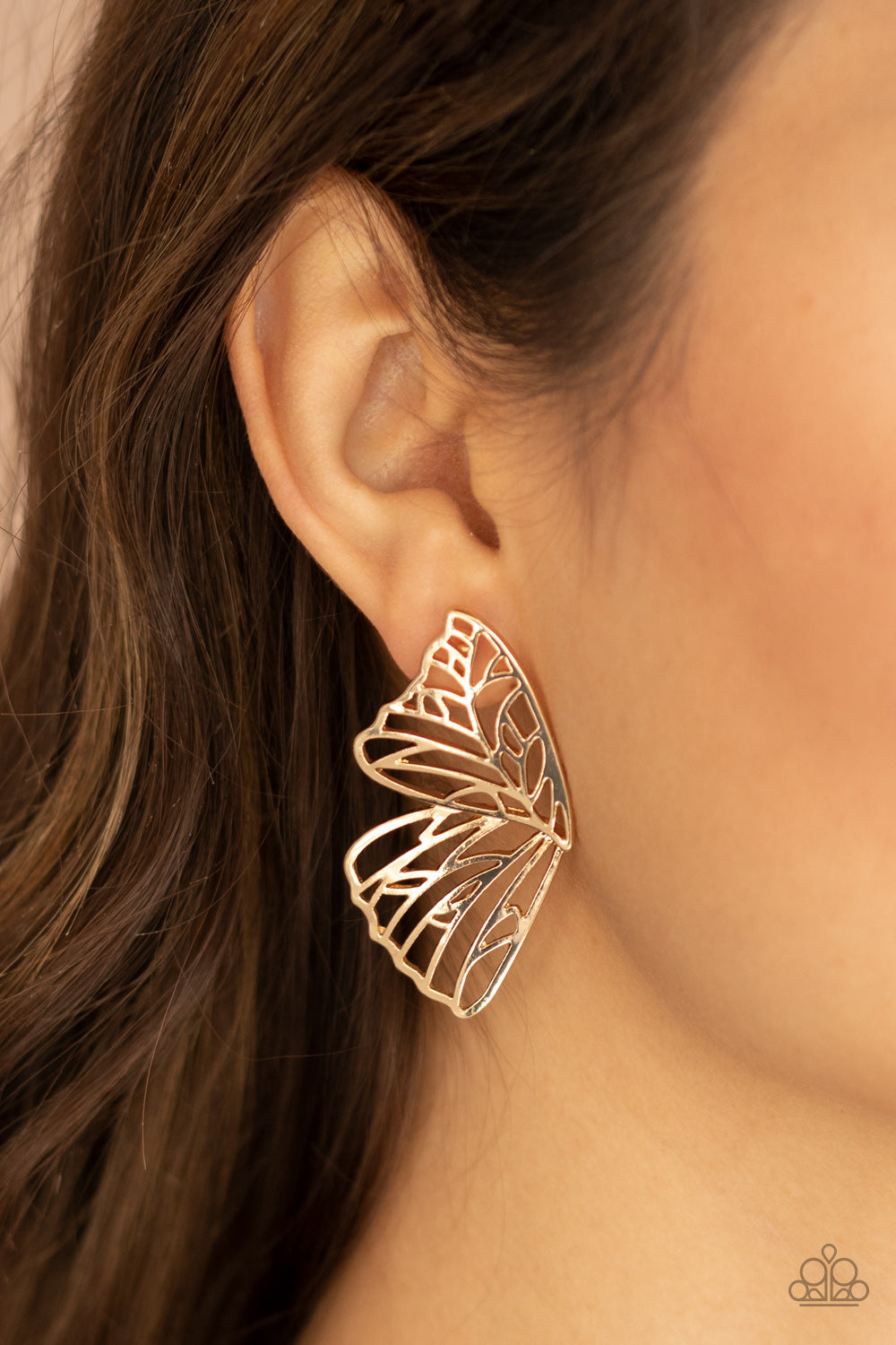 Paparazzi Accessories: Butterfly Frills - Gold Earring