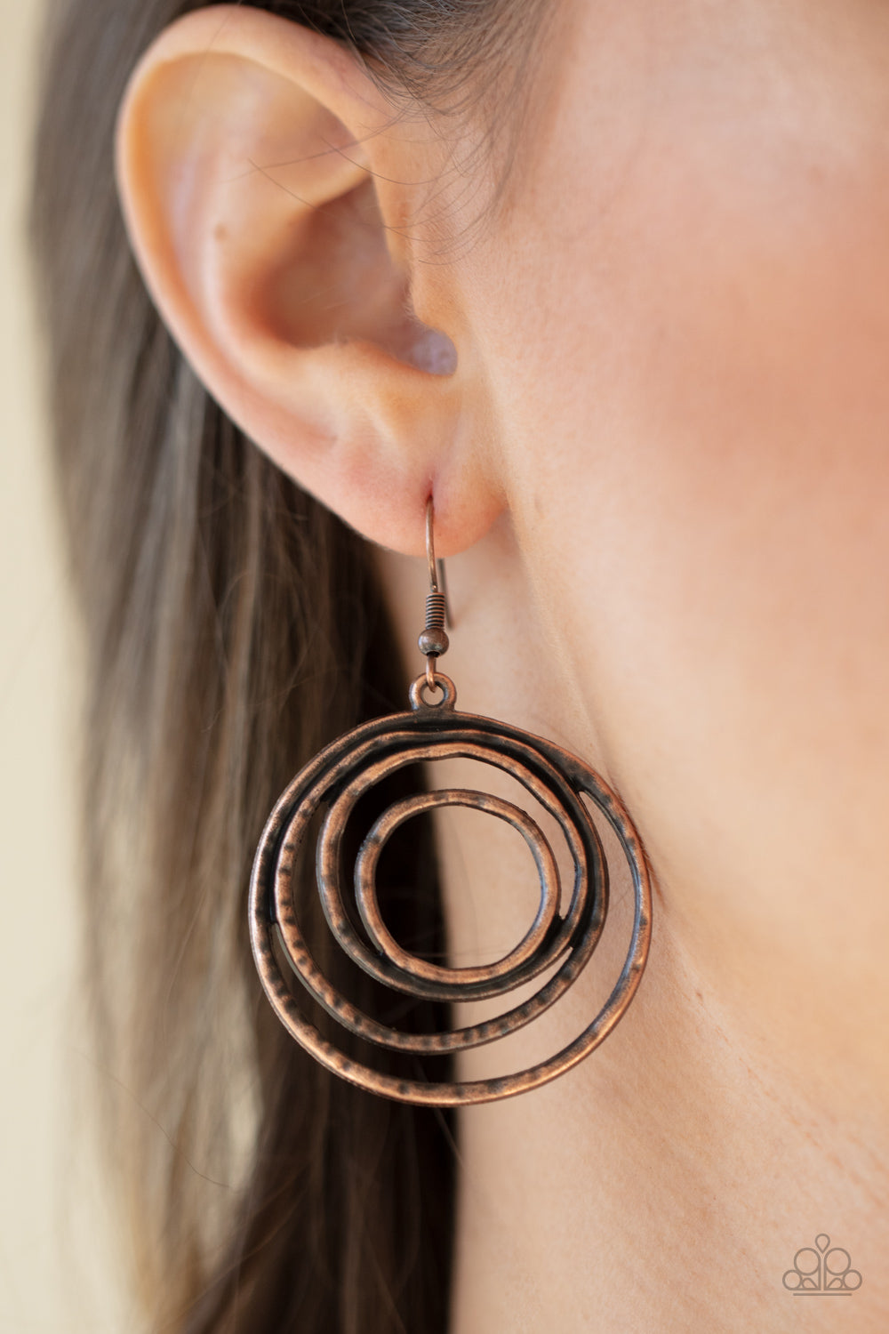 Paparazzi Accessories: Spiraling Out of Control - Copper Earring