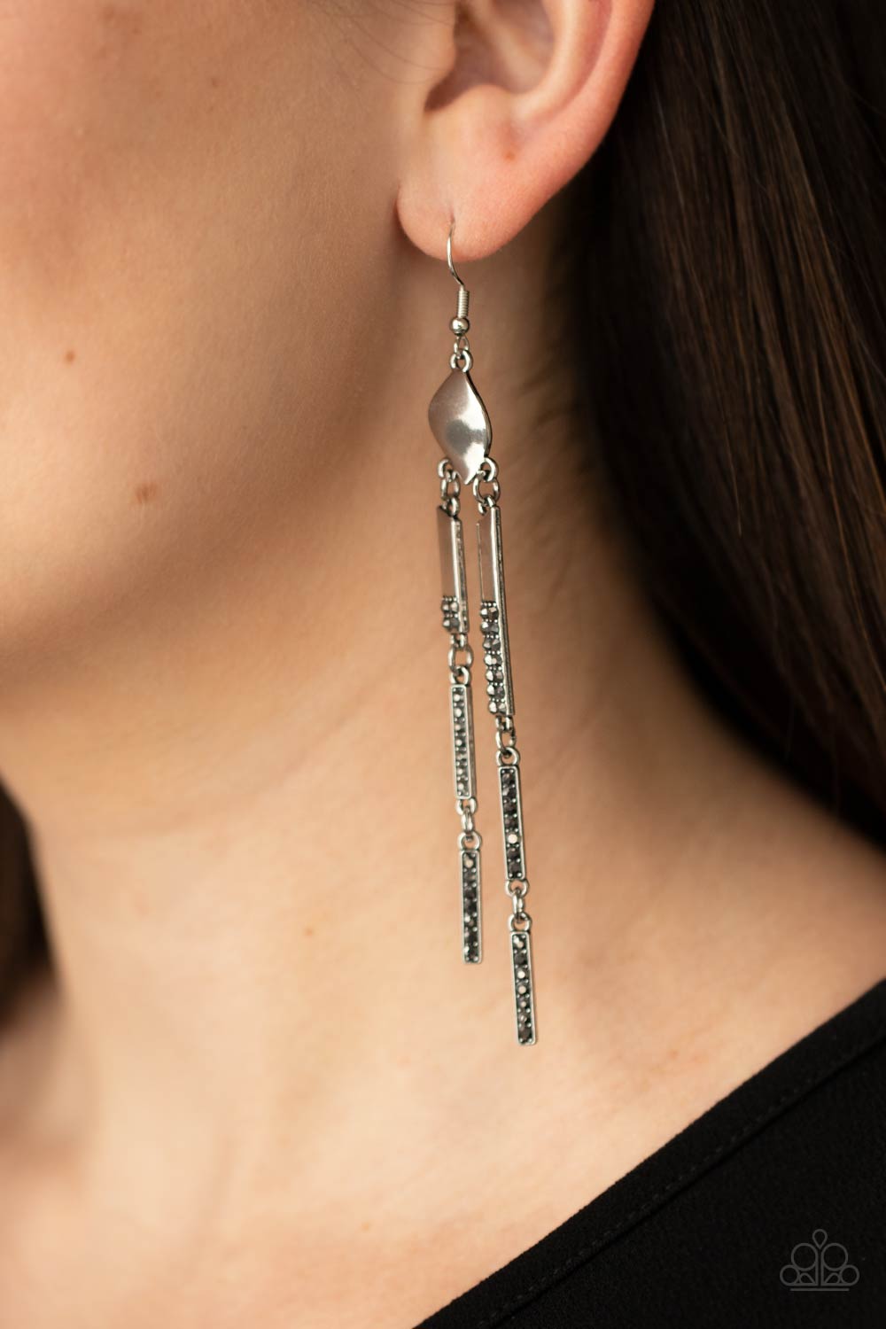 Paparazzi Accessories: Defined Dazzle - Silver Earring
