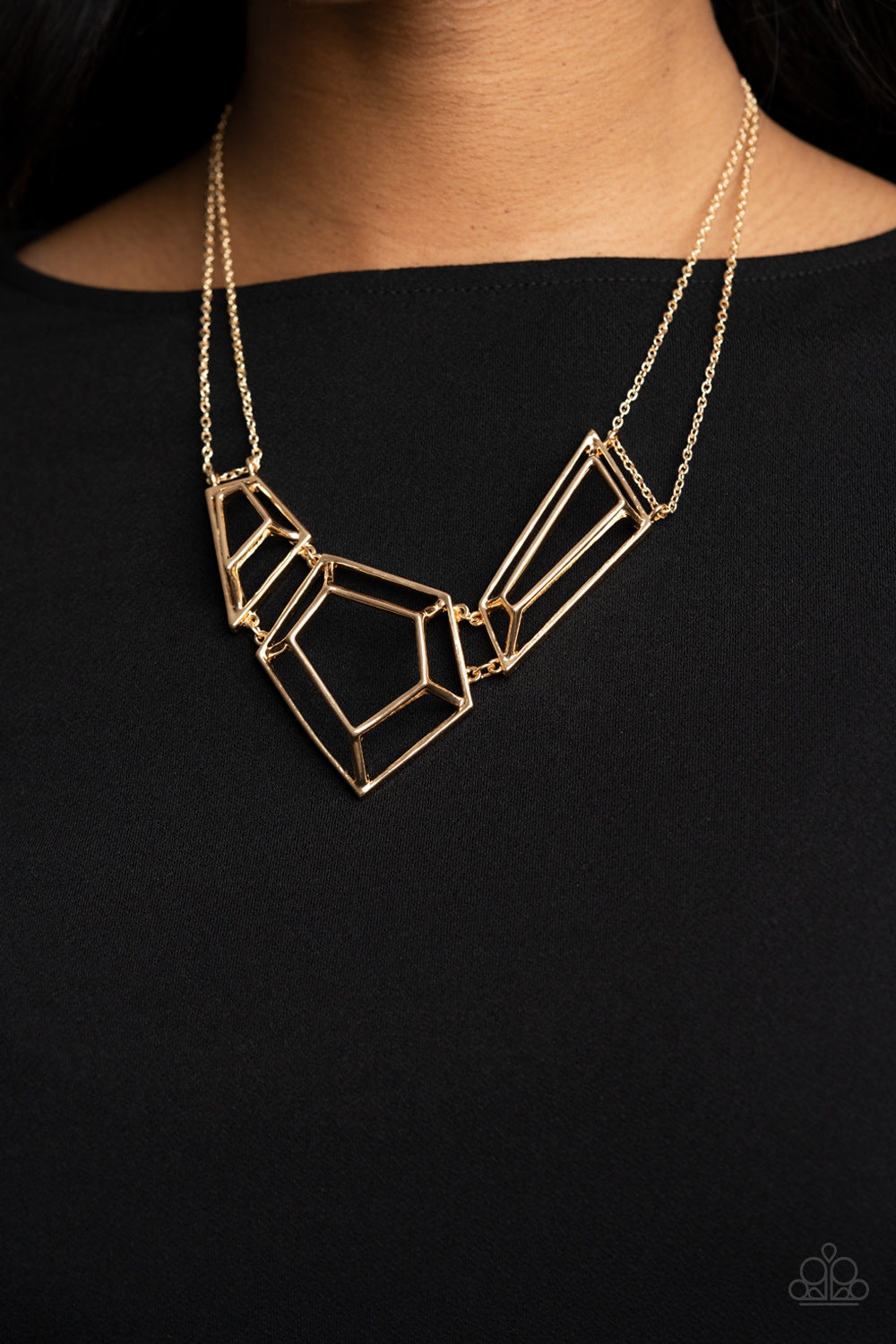 Paparazzi Accessories: 3-D Drama - Gold Necklace