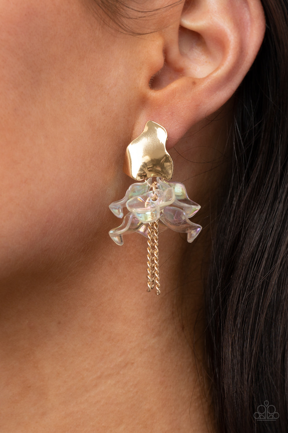 Paparazzi Accessories: Harmonically Holographic - Gold Earring