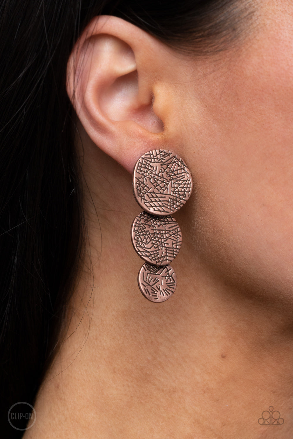 Paparazzi Accessories: Ancient Antiquity - Copper Clip On Earring