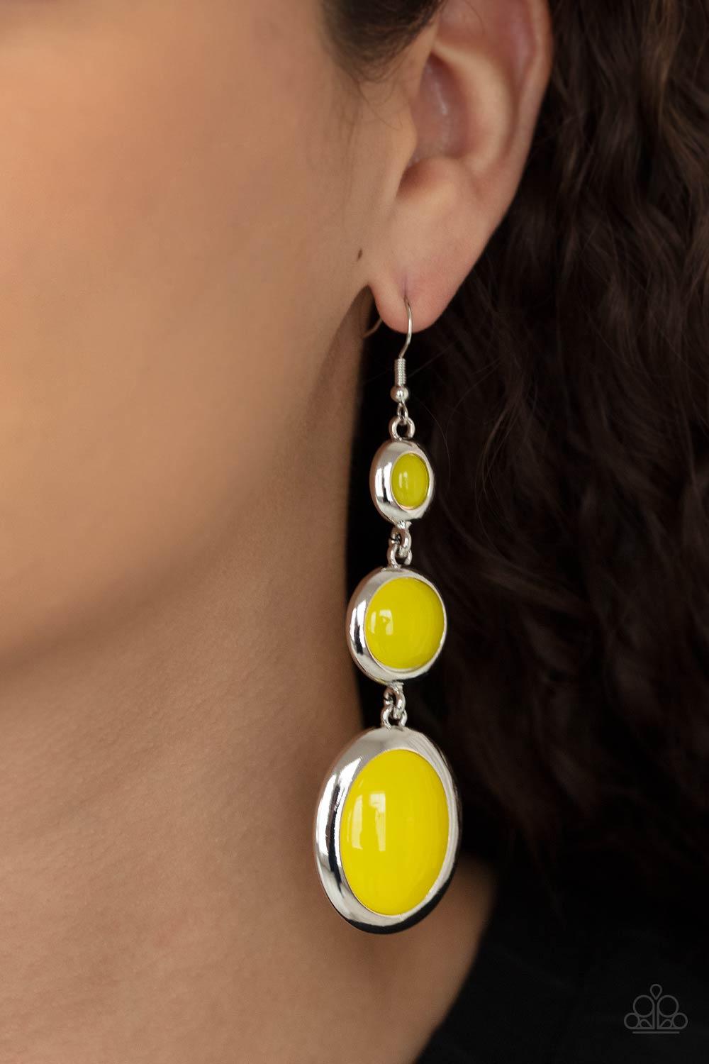 Paparazzi Accessories: Retro Reality - Yellow Earring