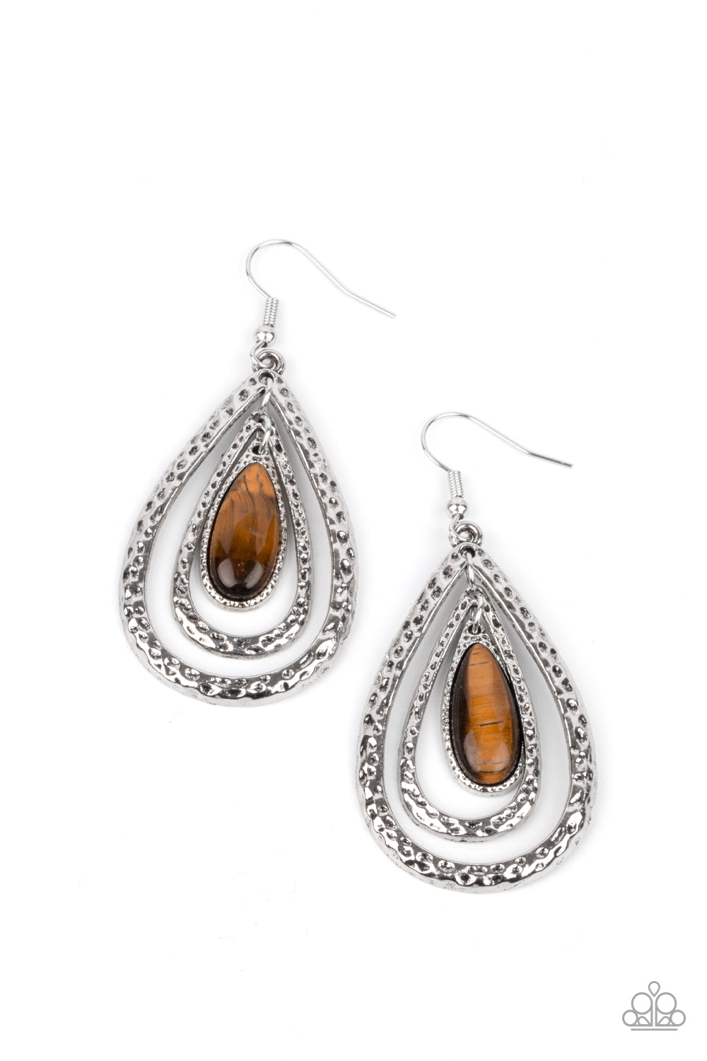 Paparazzi Accessories: Teardrop Torrent - Brown Earring