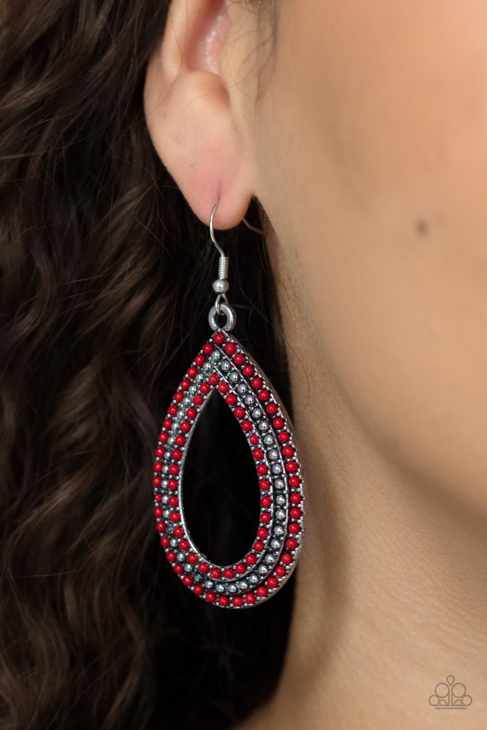 Paparazzi Accessories: Tear Tracks - Red Earring