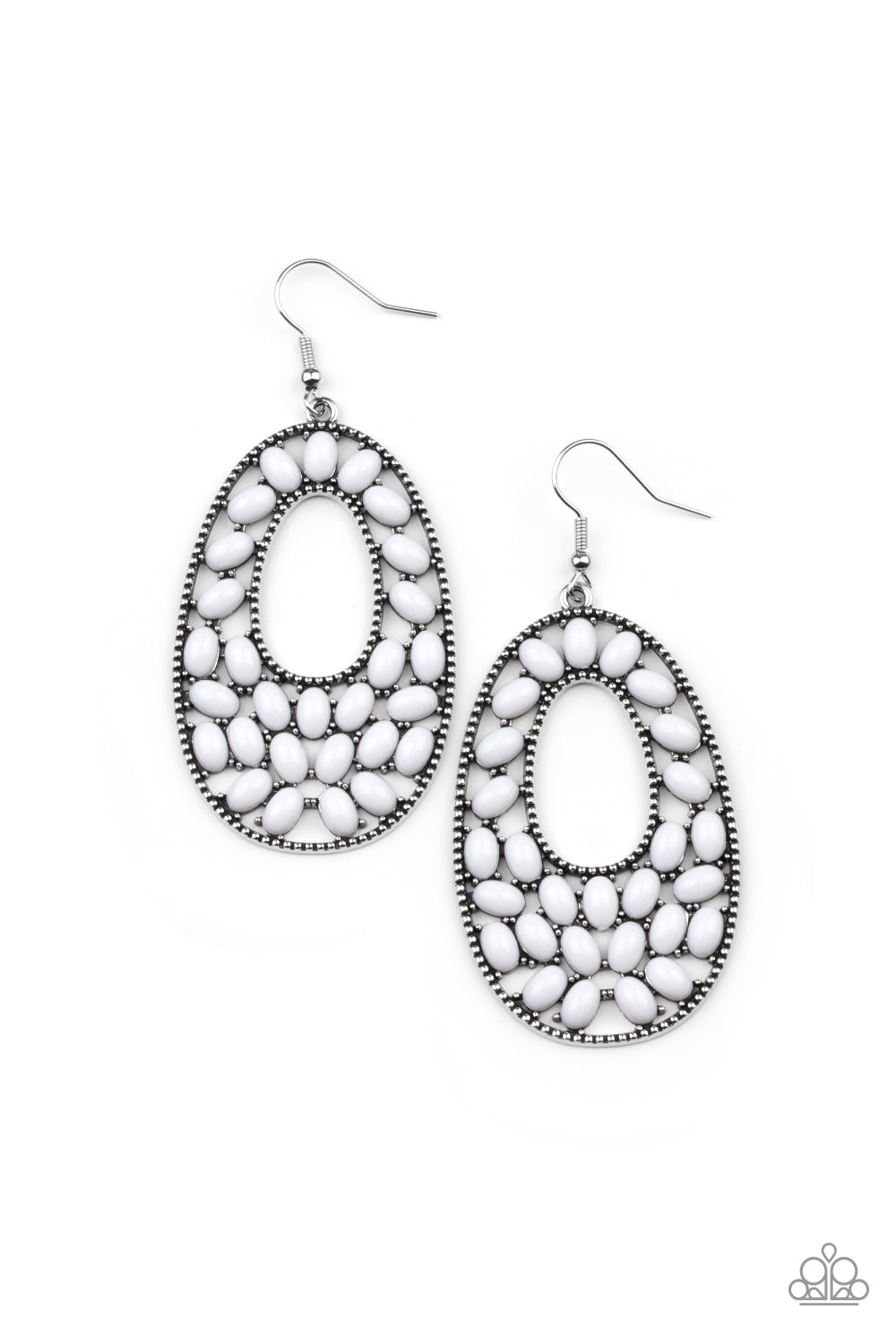 Paparazzi Accessories: Beaded Shores - White Earrings