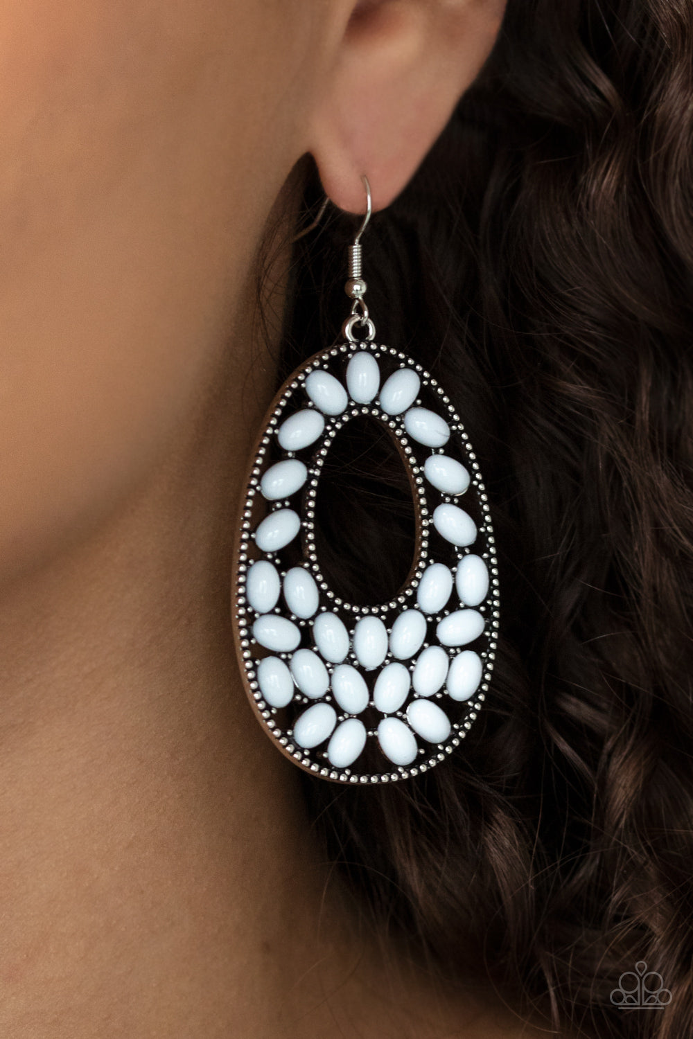 Paparazzi Accessories: Beaded Shores - White Earrings