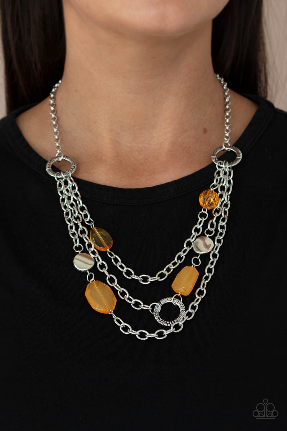 Paparazzi Accessories: Oceanside Spa - Orange Necklace